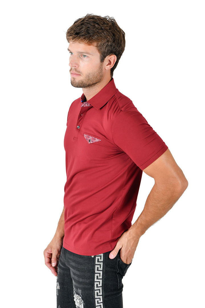 Barabas Men Solid Color Polo Shirts PP823 DAYLILLY
