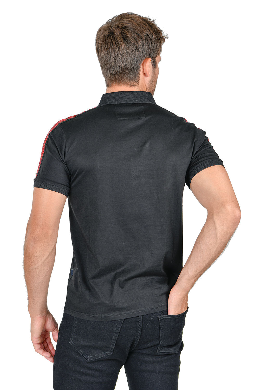 men's-rhinestone-short-sleeve-polo-shirts-back-look