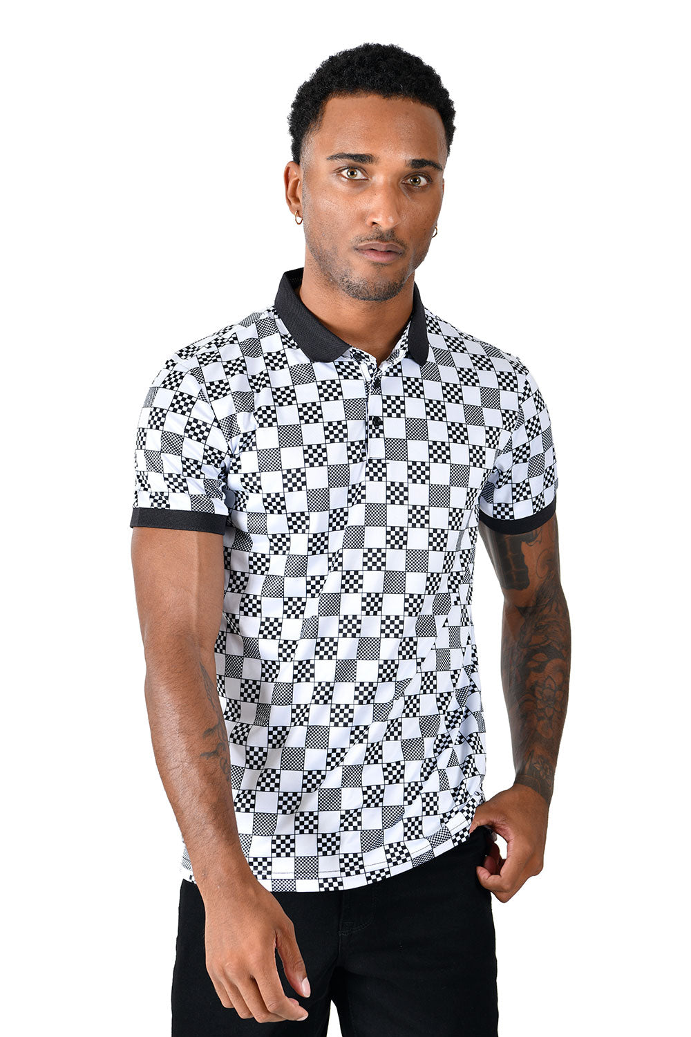 Louis Vuitton Grey Checkerboard And Green Checkerboard Polo Shirt