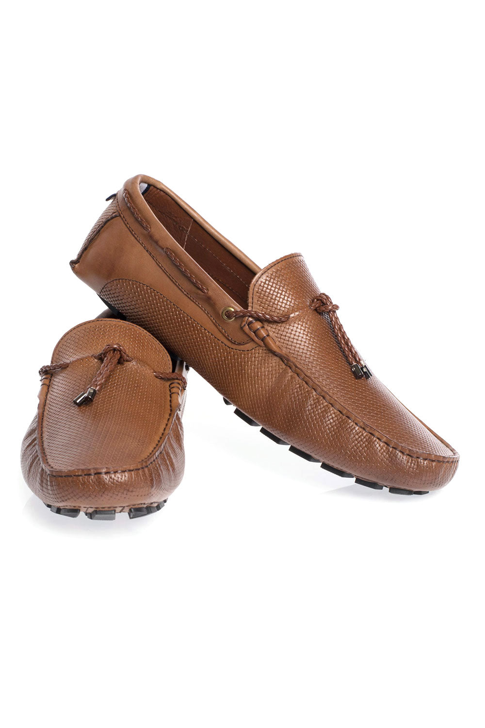 BARABAS Men leather loafer slip on black coffee Shoes SH4052
