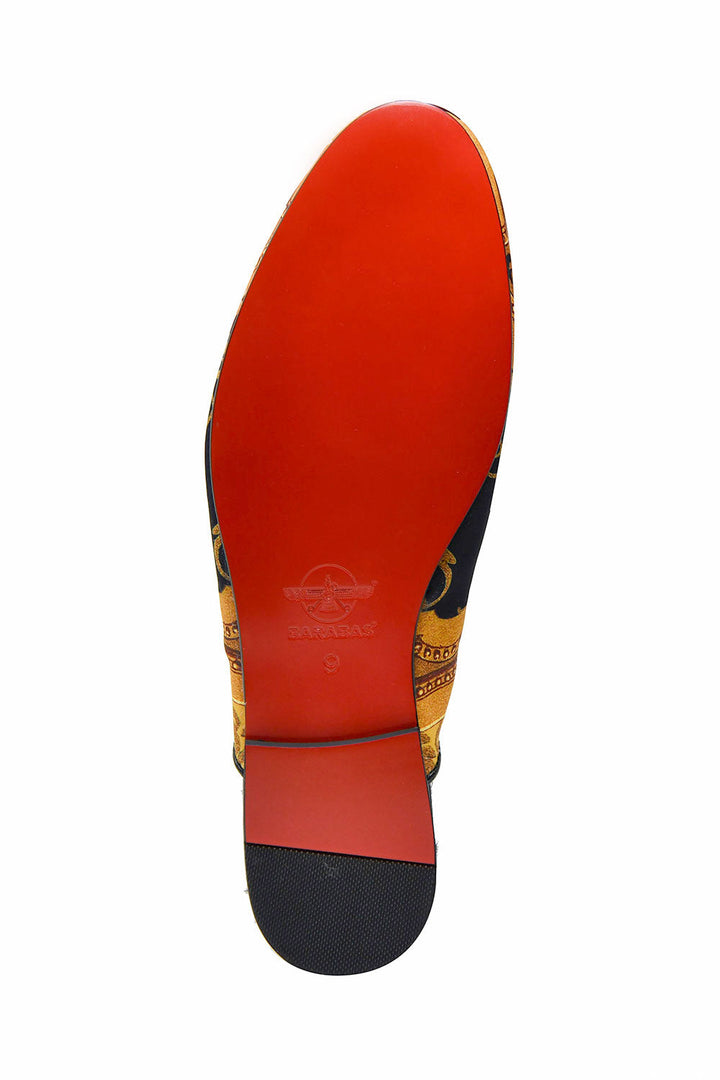 Barabas Men's Greek Medusa Design Leather Lining Leather Mule Slipper SH710