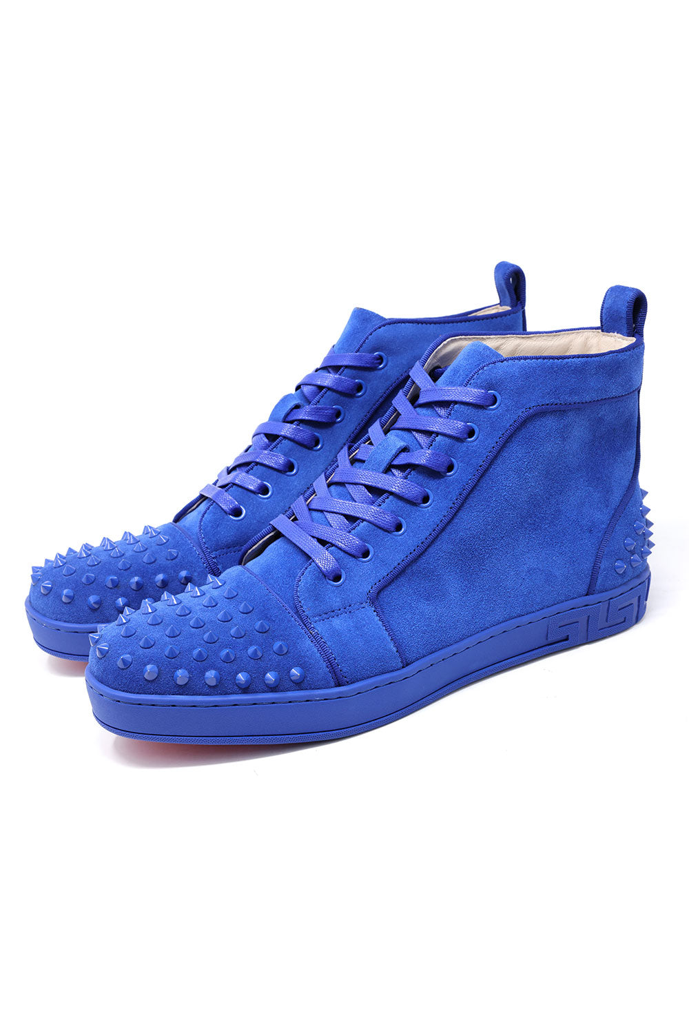 Barabas Men's Spike Design Luxury Suede High-Top Sneaker SH732 Blue