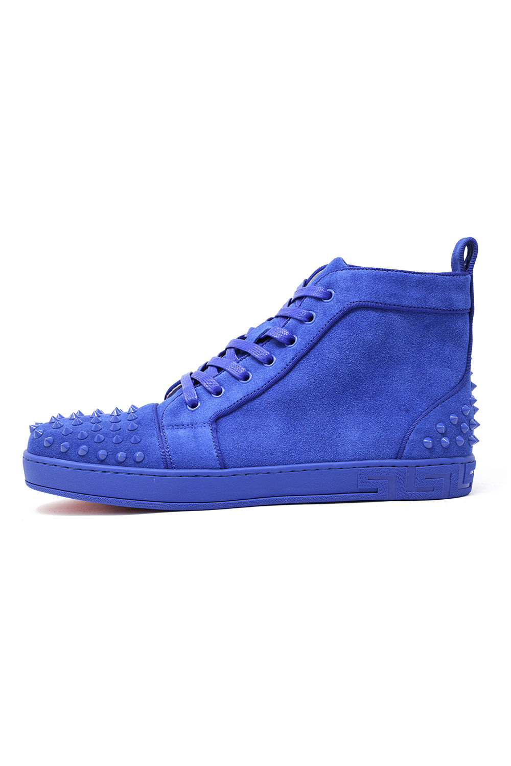 Barabas Men's Spike Design Luxury Suede High-Top Sneaker SH732 Blue