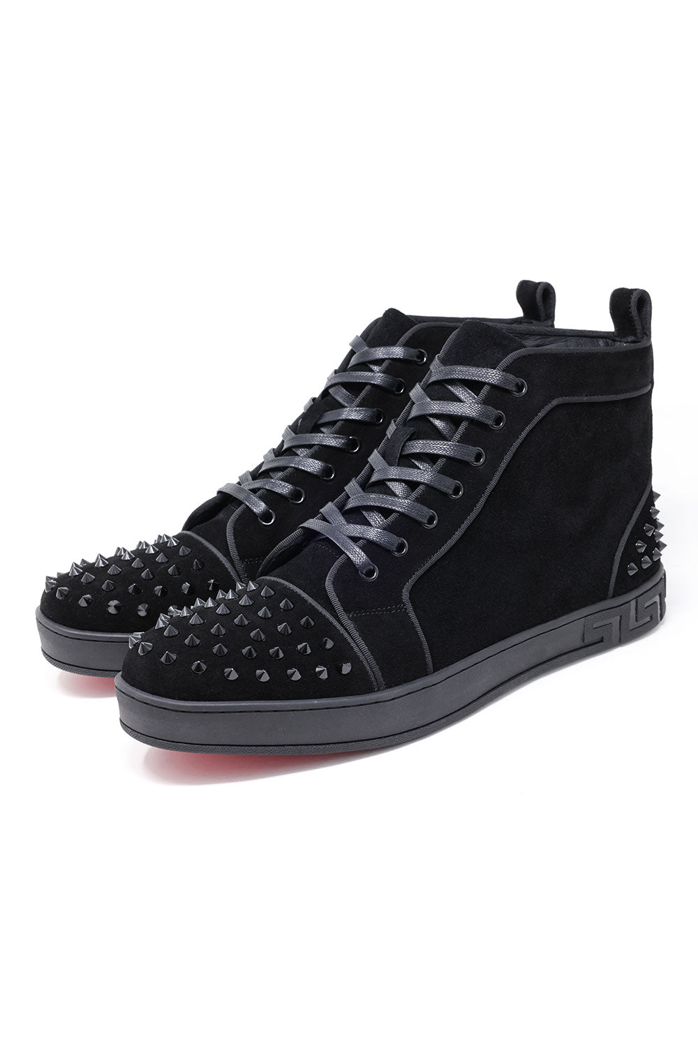 Barabas Men's Spike Design Luxury Suede High-Top Sneaker SH732 Black