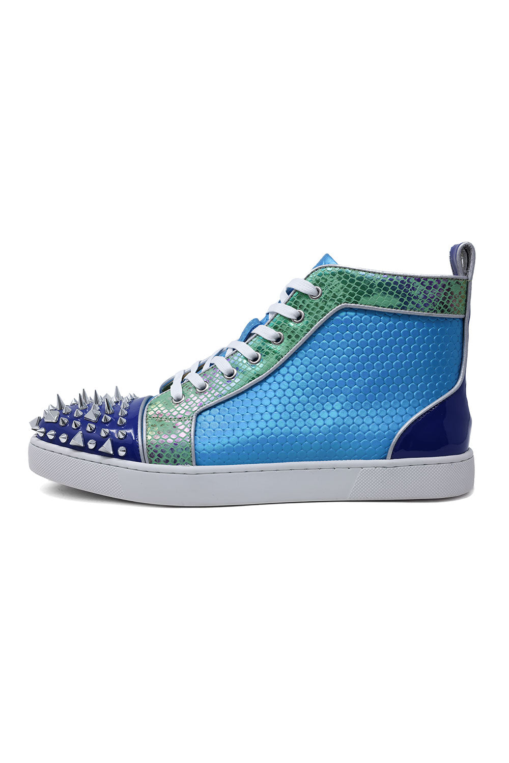 Barabas Men's Luxury Spike Pattern Design High-Top Sneakers SH734 Multi