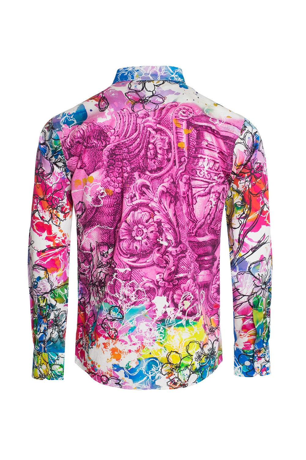 BARABAS Men's Watercolor Floral Printed Button-Down Shirts SP208 