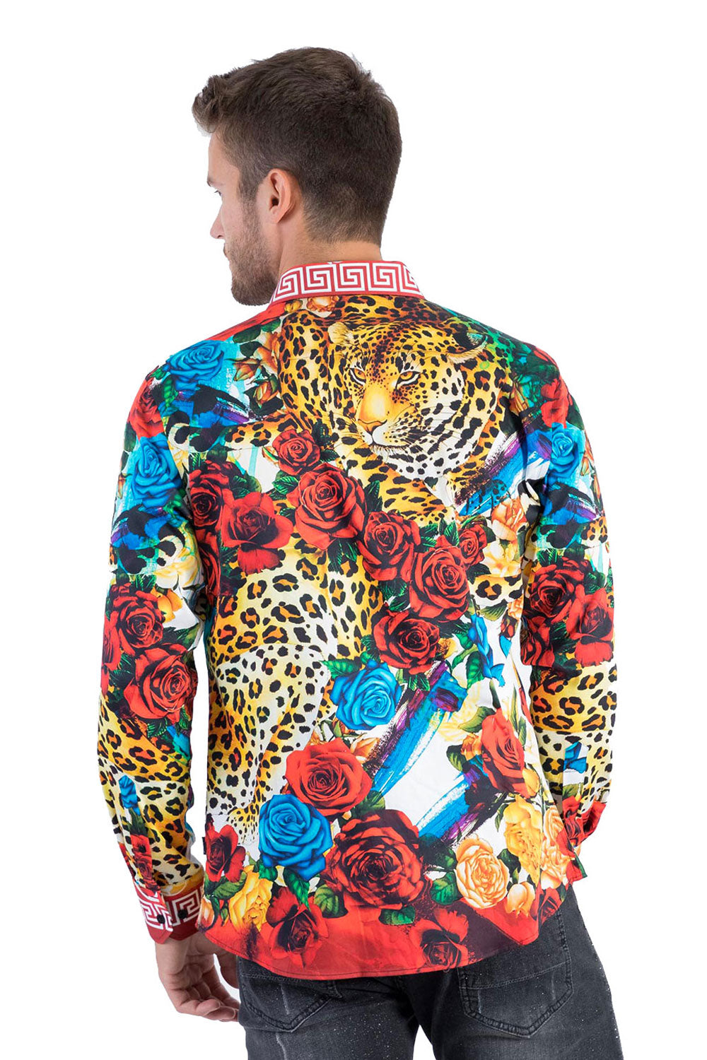 BARABAS men's floral animal printed long sleeve shirts SP609