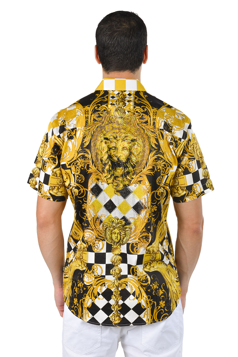 Checkered Short Sleeve Shirts SSR20 gold black