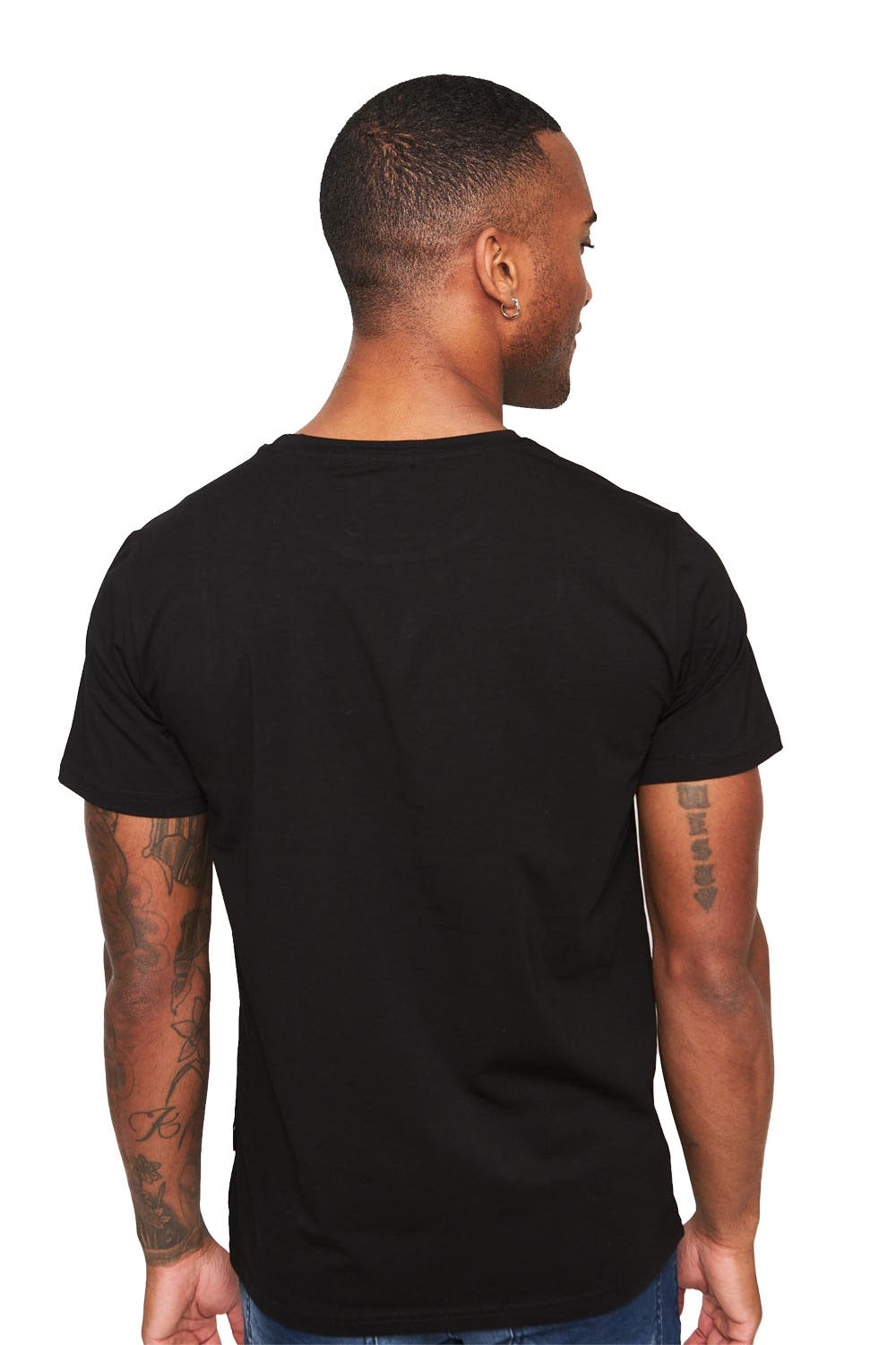 BARABAS Men's Basic Solid Color Crew-neck T-shirts ST933 black