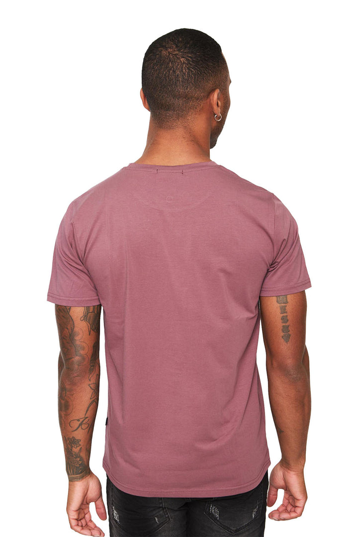 BARABAS Men's Basic Solid Color Crew-neck T-shirts ST933 dark purple