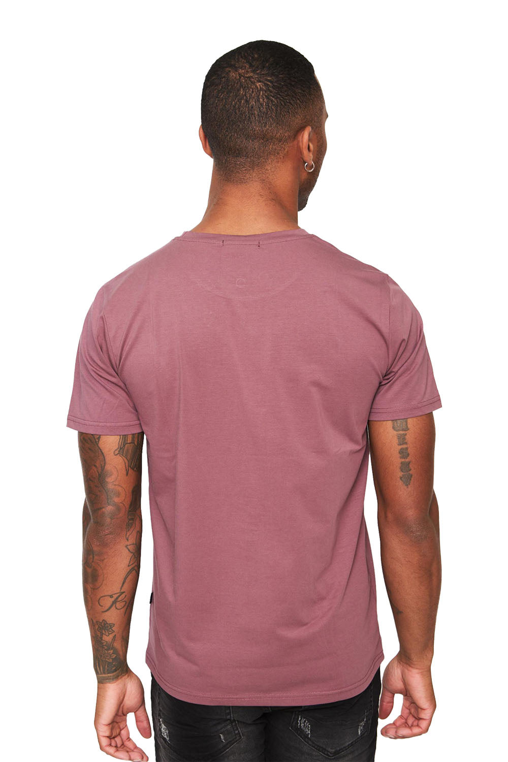 BARABAS Men's Basic Solid Color Crew-neck T-shirts ST933 dark purple