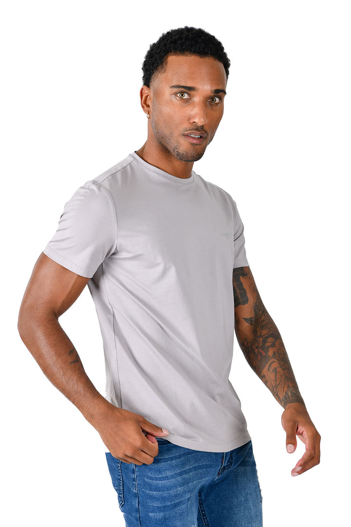 BARABAS Men's Basic Solid Color Crew-neck T-shirts ST933 ultimate grey