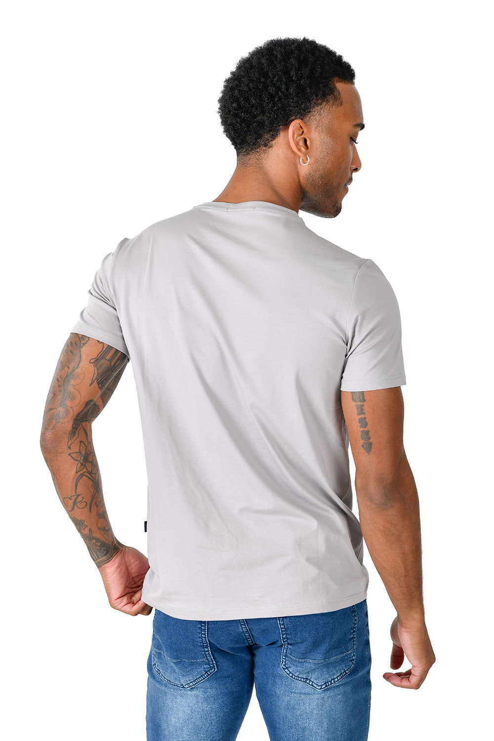 BARABAS Men's Basic Solid Color Crew-neck T-shirts ST933 ultimate grey