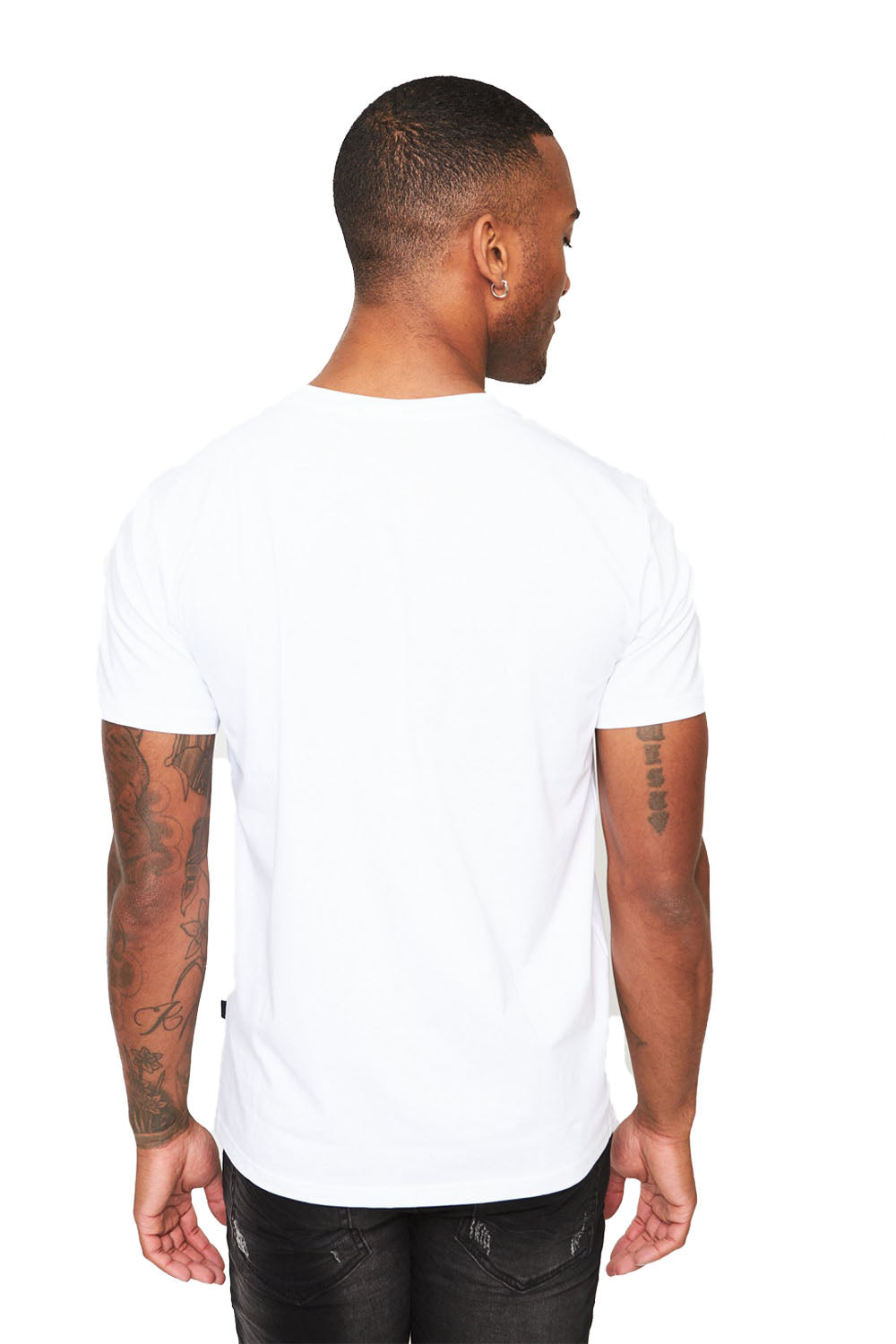 BARABAS Men's Basic Solid Color Crew-neck T-shirts ST933 white