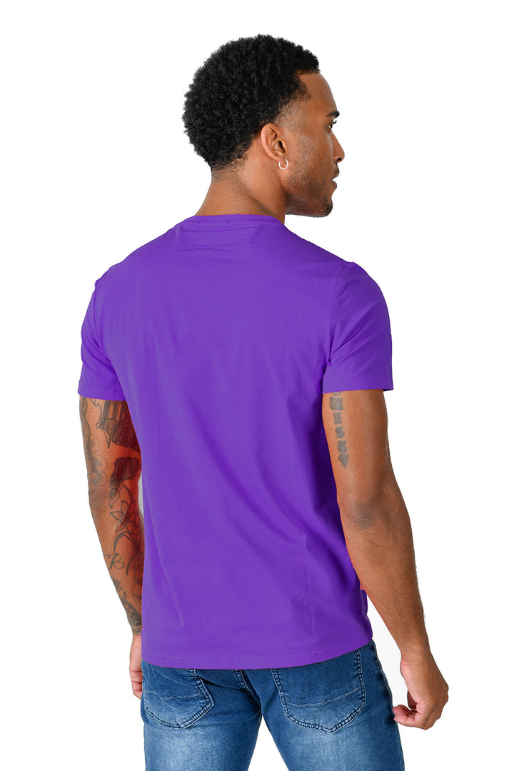 BARABAS Men's Basic Solid Color Crew-neck T-shirts ST933 purple