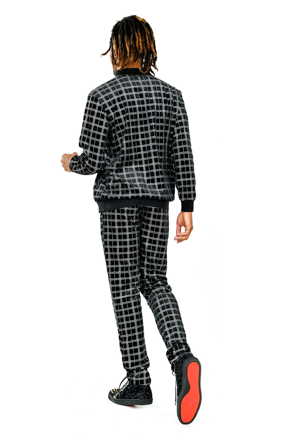 Barabas Men's Shiny Glittery Silver Black Loungewear STM4001