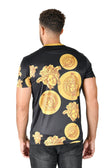 Barabas men's Medusa Greek Key Pattern Crew Neck T-Shirt STP3005 #Color_Black