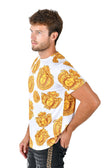 Barabas men's Medusa Greek Key Pattern Crew Neck T-Shirt STP3005 #Color_White