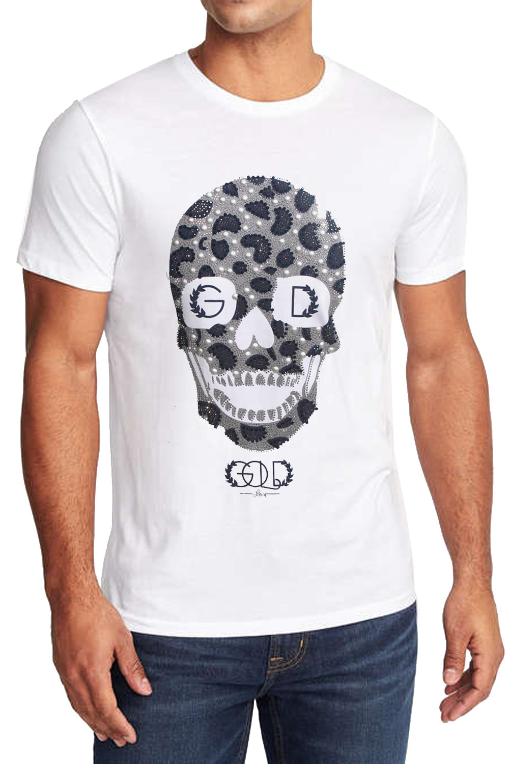 BARABAS Men's Skull Print Graphic Tee Crew Neck T-Shirts TR612