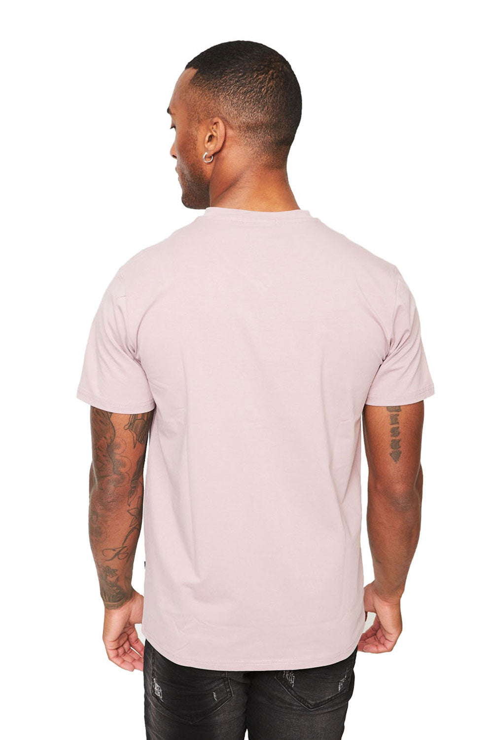 BARABAS Men's Solid Color V-neck T-shirts VTV216  Light Purple