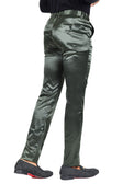 BARABAS Men's Solid Color Shiny Chino Pants VP1010 #Color_Olive