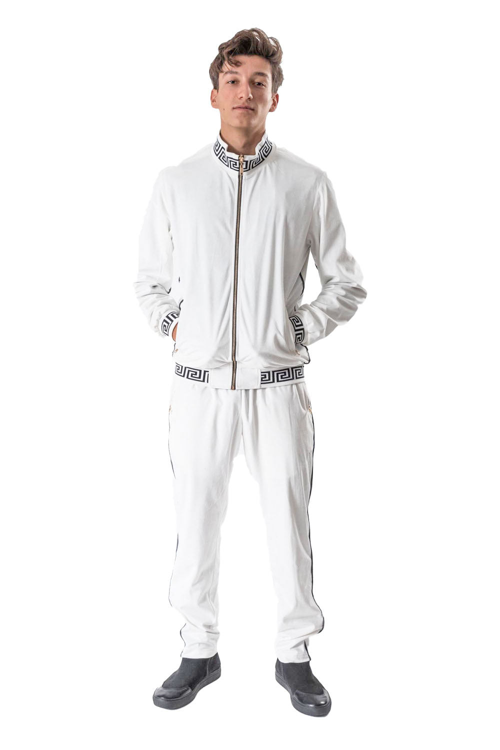 BARABAS Men's Casual Street Luxury Loungewear JJ900 White