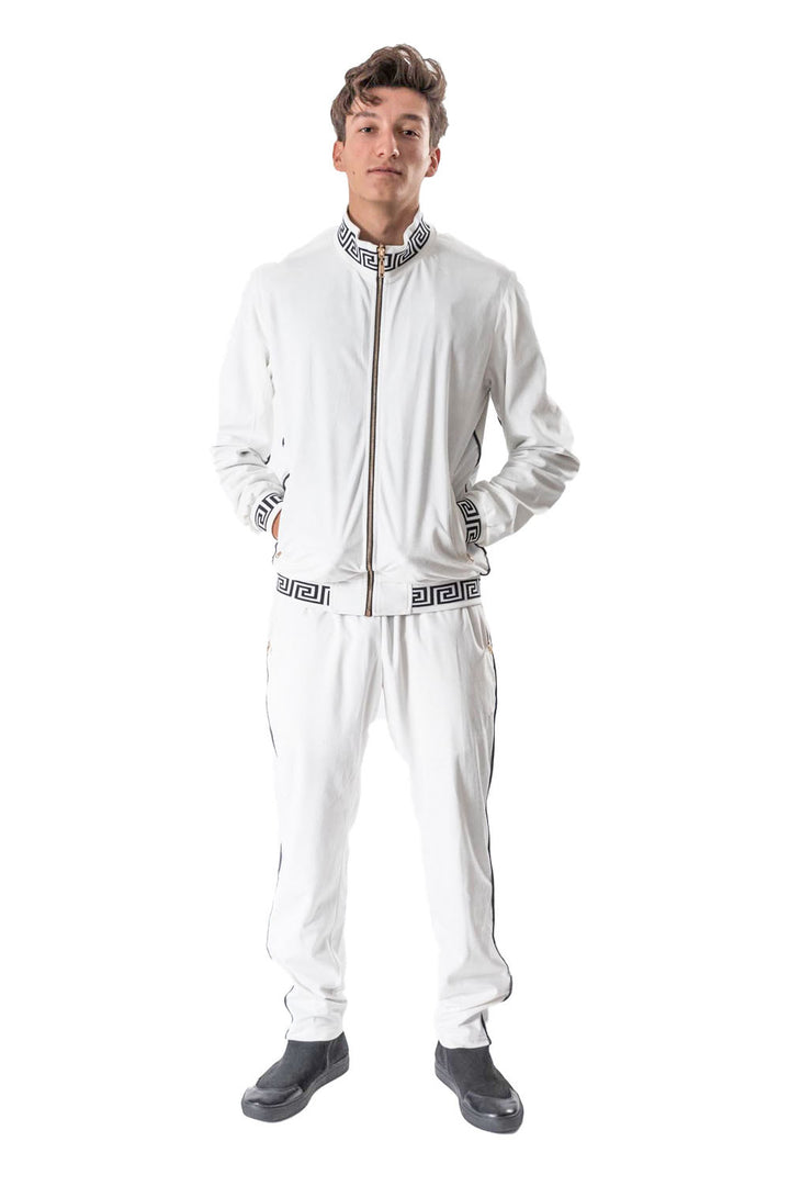 BARABAS Men's Casual Street Luxury Loungewear JJ900 White