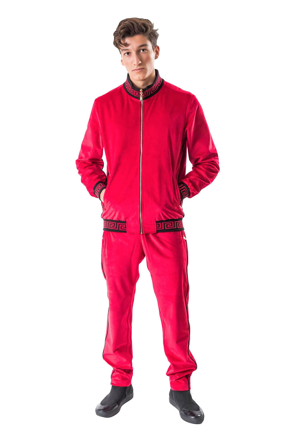 BARABAS Men's Casual Street Luxury Loungewear JJ900  Red
