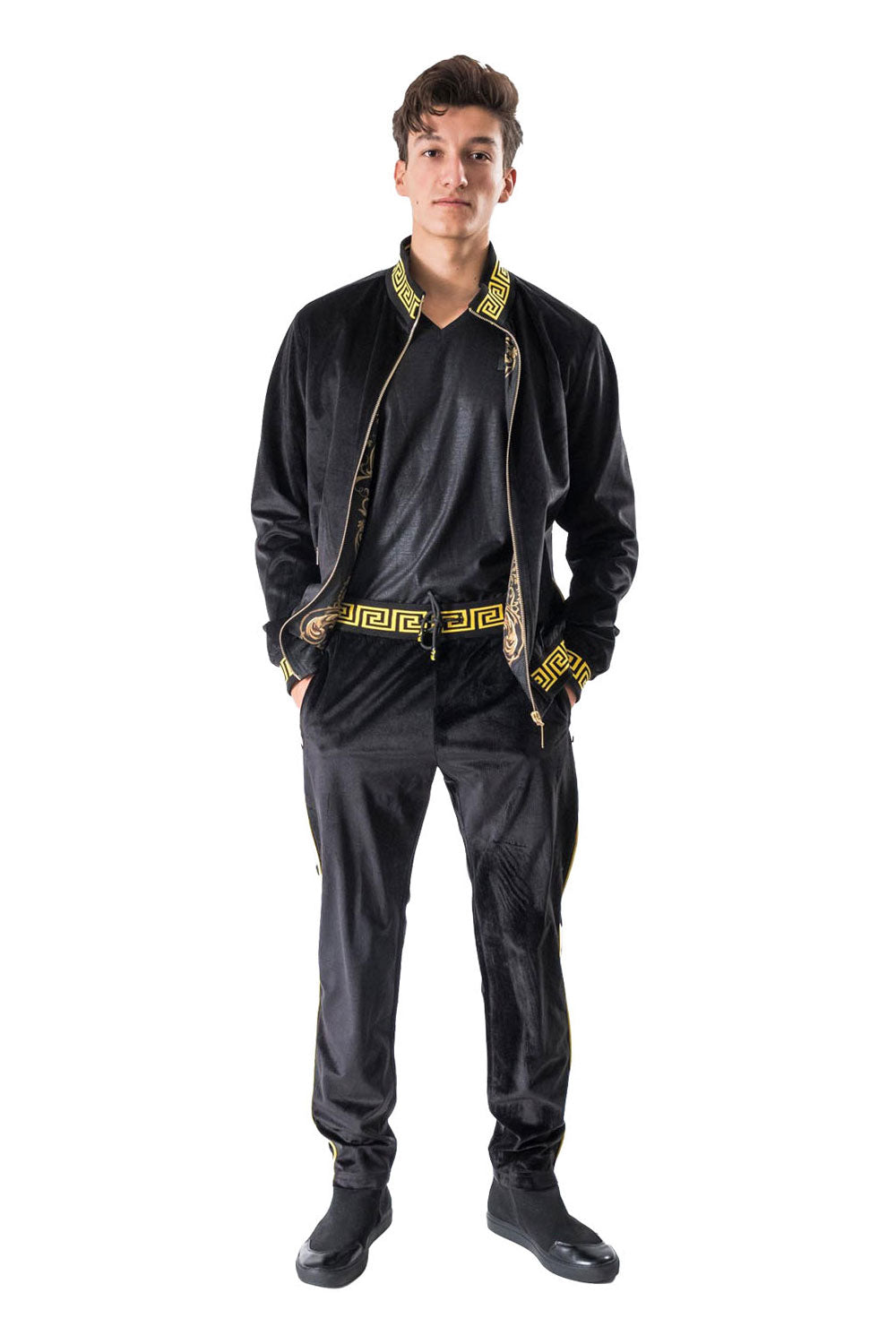 BARABAS Men's Casual Street Luxury Loungewear JJ900  Black